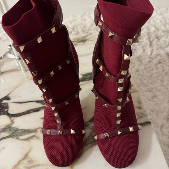 Burgundy, Valentino, heeled boots - Picture 4 of 4